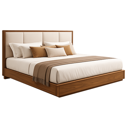 Modern King Size Wooden Bed