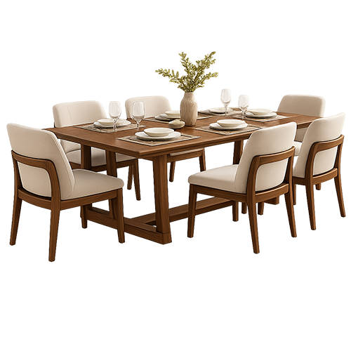 Six Seater Wooden Dining Set
